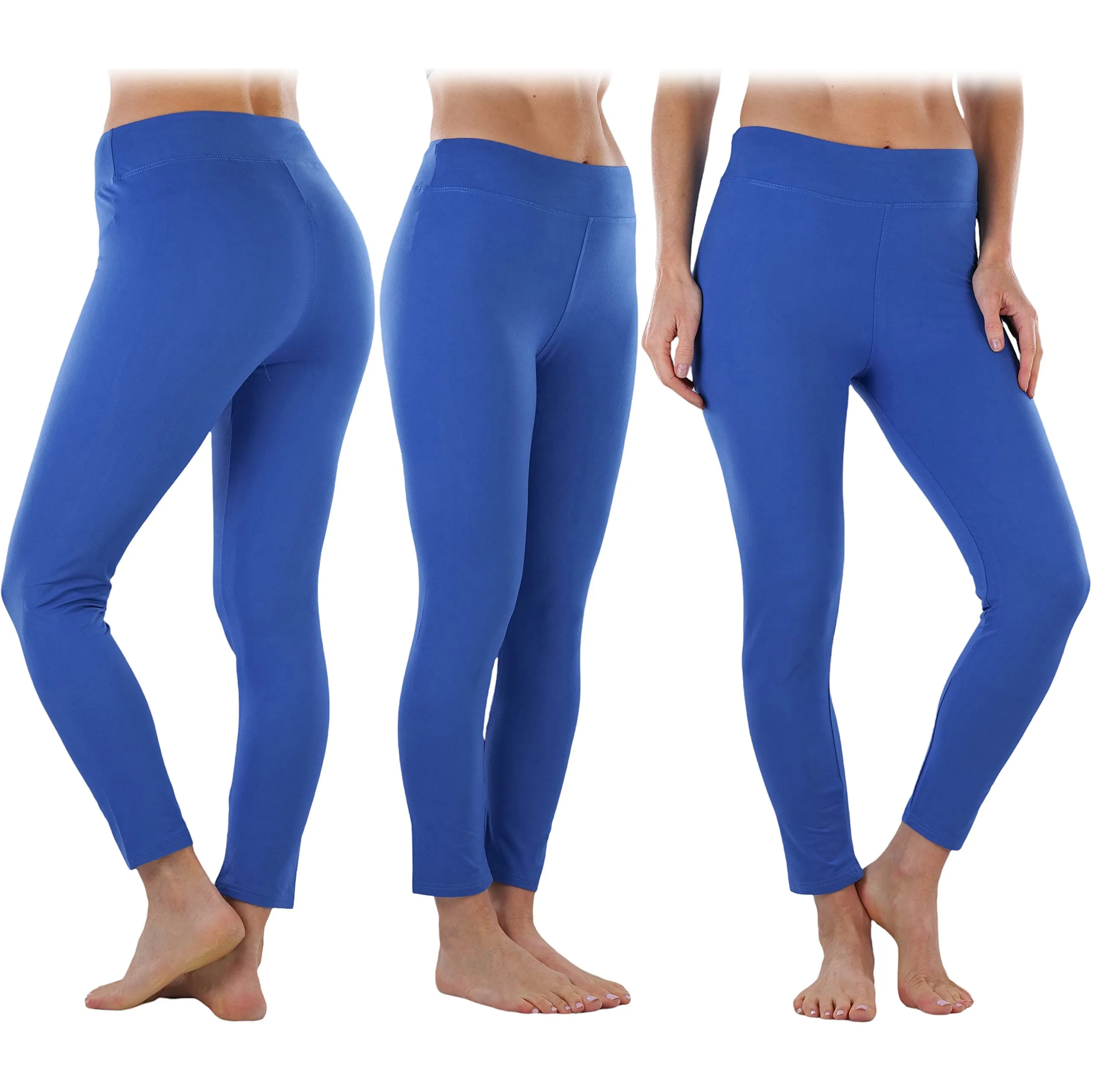 4-Pack: ToBeInStyle Women's Full Length High Waisted Stretchy Microfiber Leggings