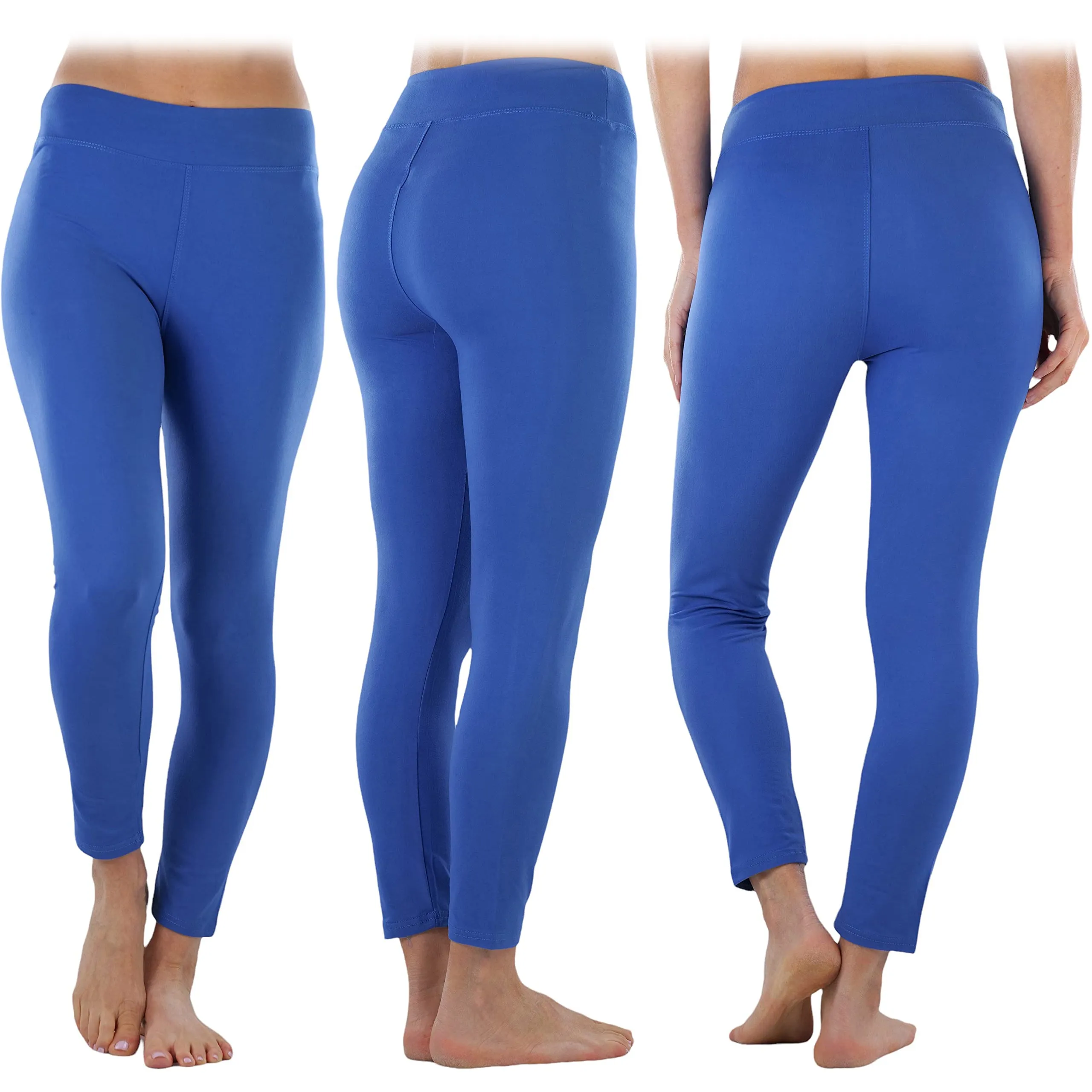 4-Pack: ToBeInStyle Women's Full Length High Waisted Stretchy Microfiber Leggings