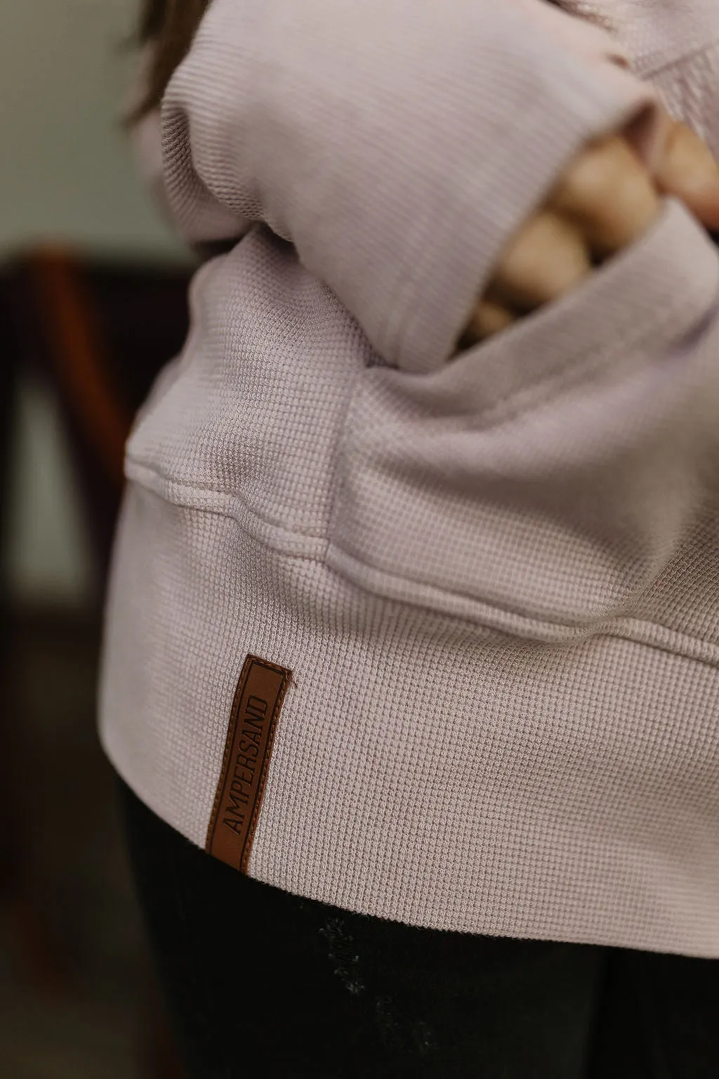 Ampersand Avenue Fullzip Sweatshirt Waffle Knit - Blush
