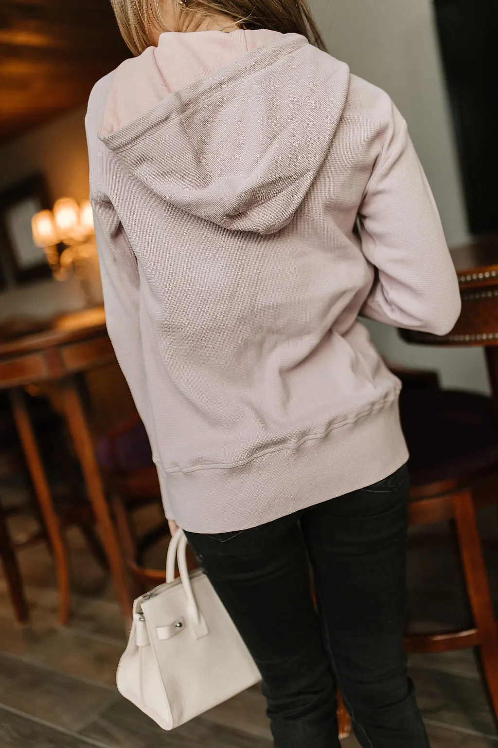 Ampersand Avenue Fullzip Sweatshirt Waffle Knit - Blush