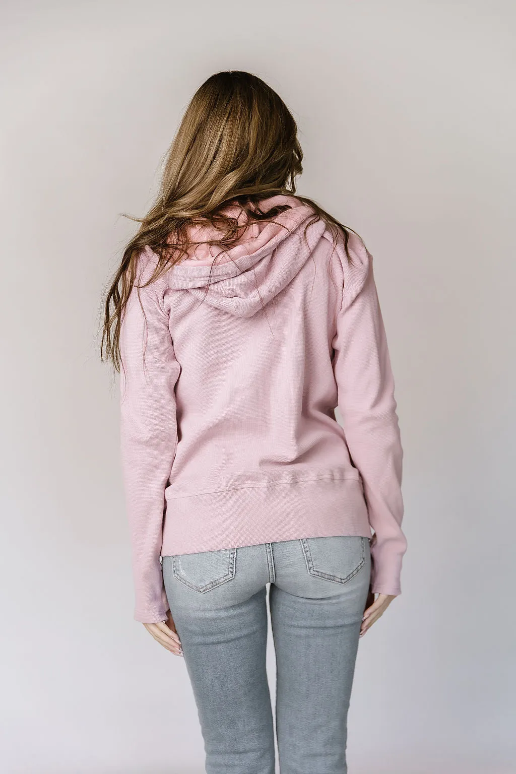 Ampersand Avenue Fullzip Sweatshirt Waffle Knit - Blush