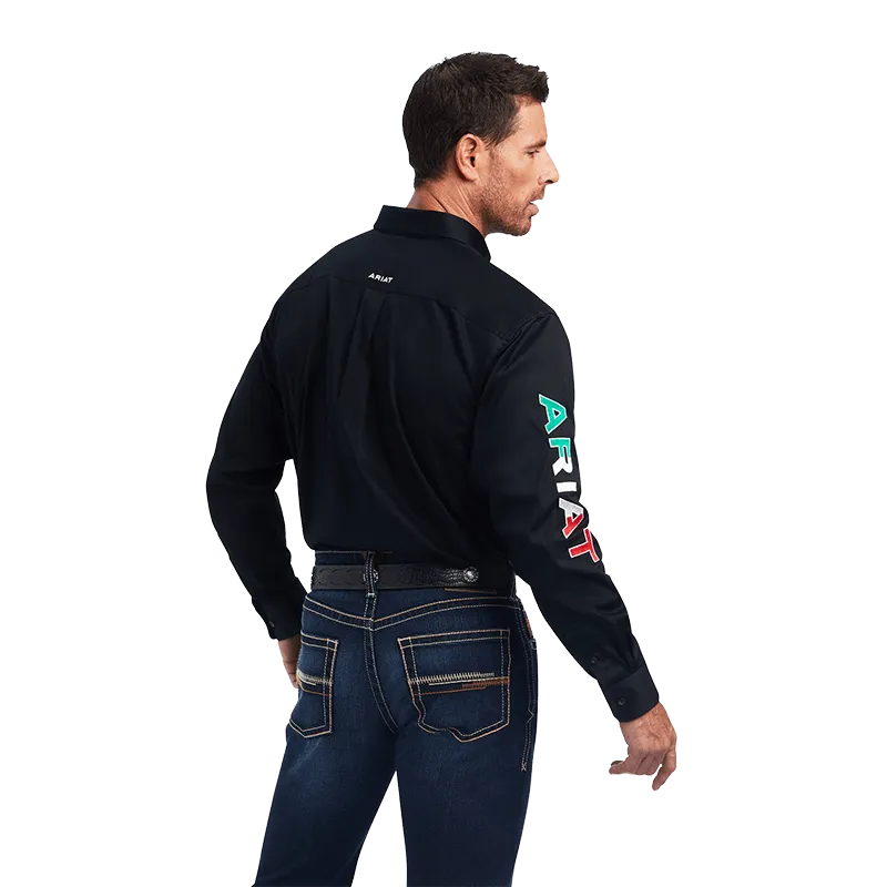 Ariat Men's Black Mexico Team Logo Twill Shirt - Big