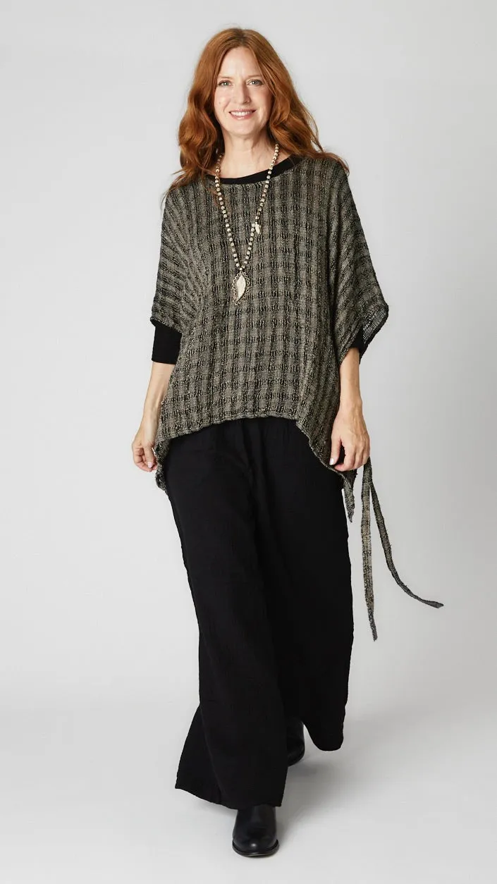 Artisan Weave Linen Layered Vest