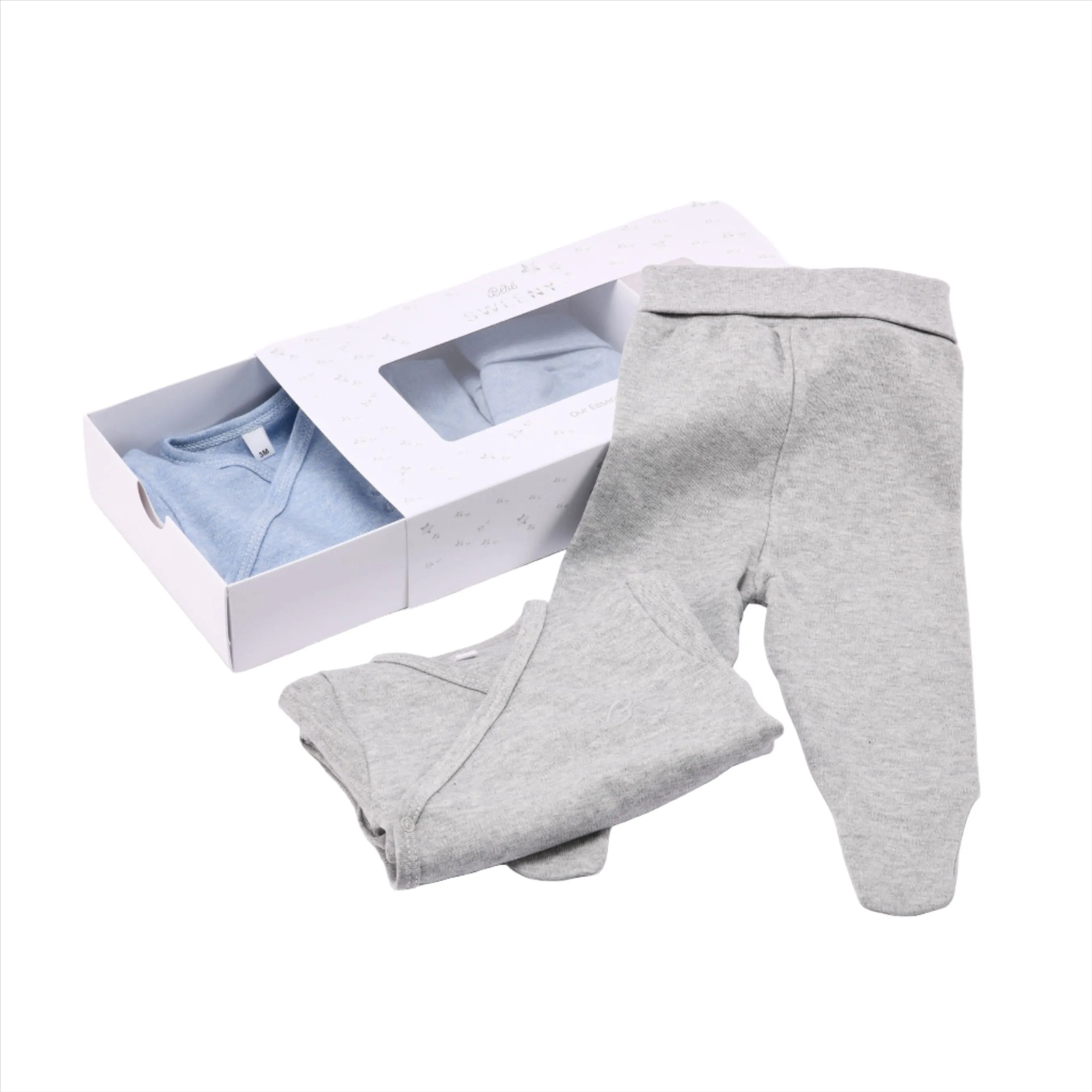 Bebe Sweeny Essentials | Baby Boys Blue And Grey Leggings Gift Set (4)