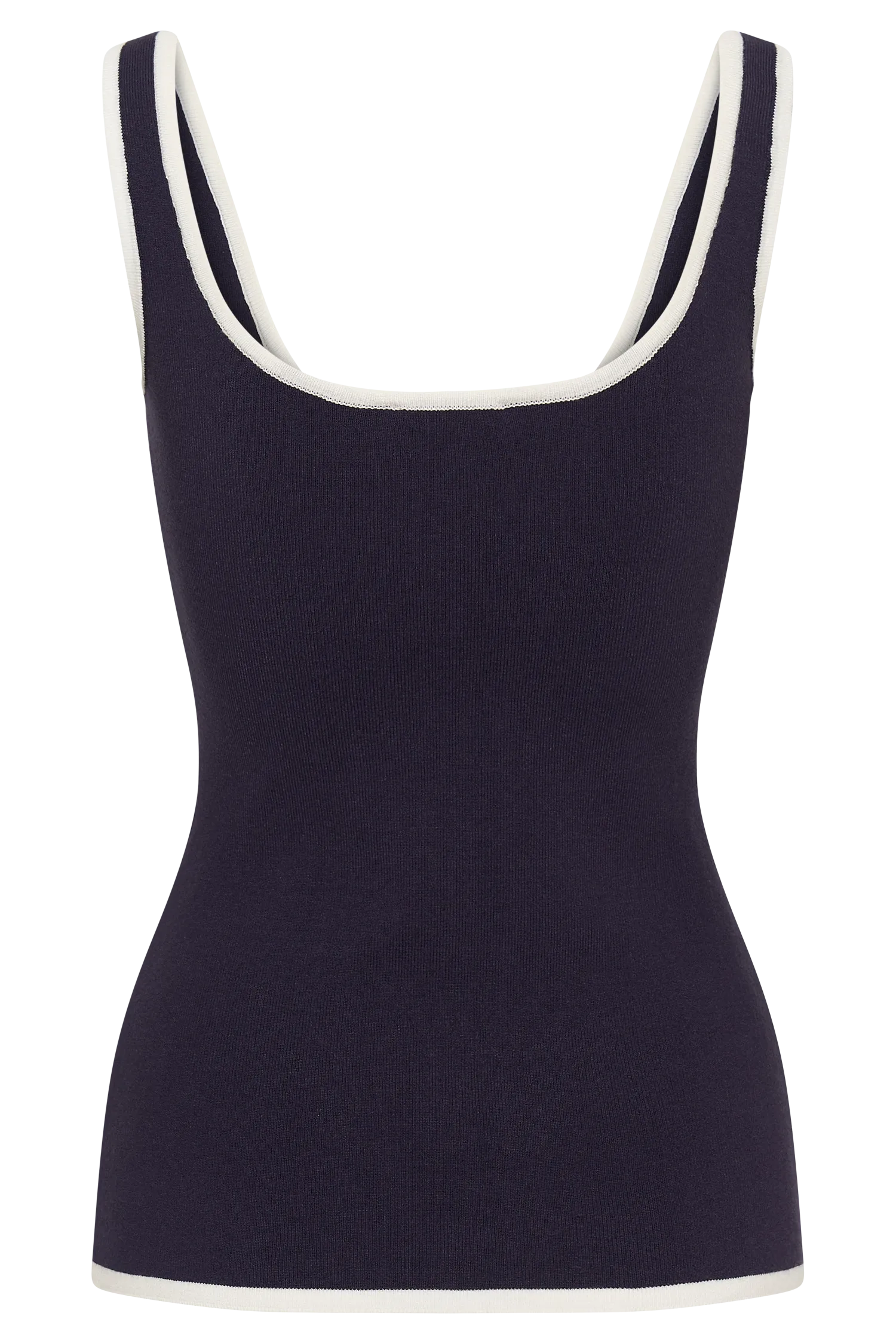 Becky Contrast Knit Top - Navy & Ivory