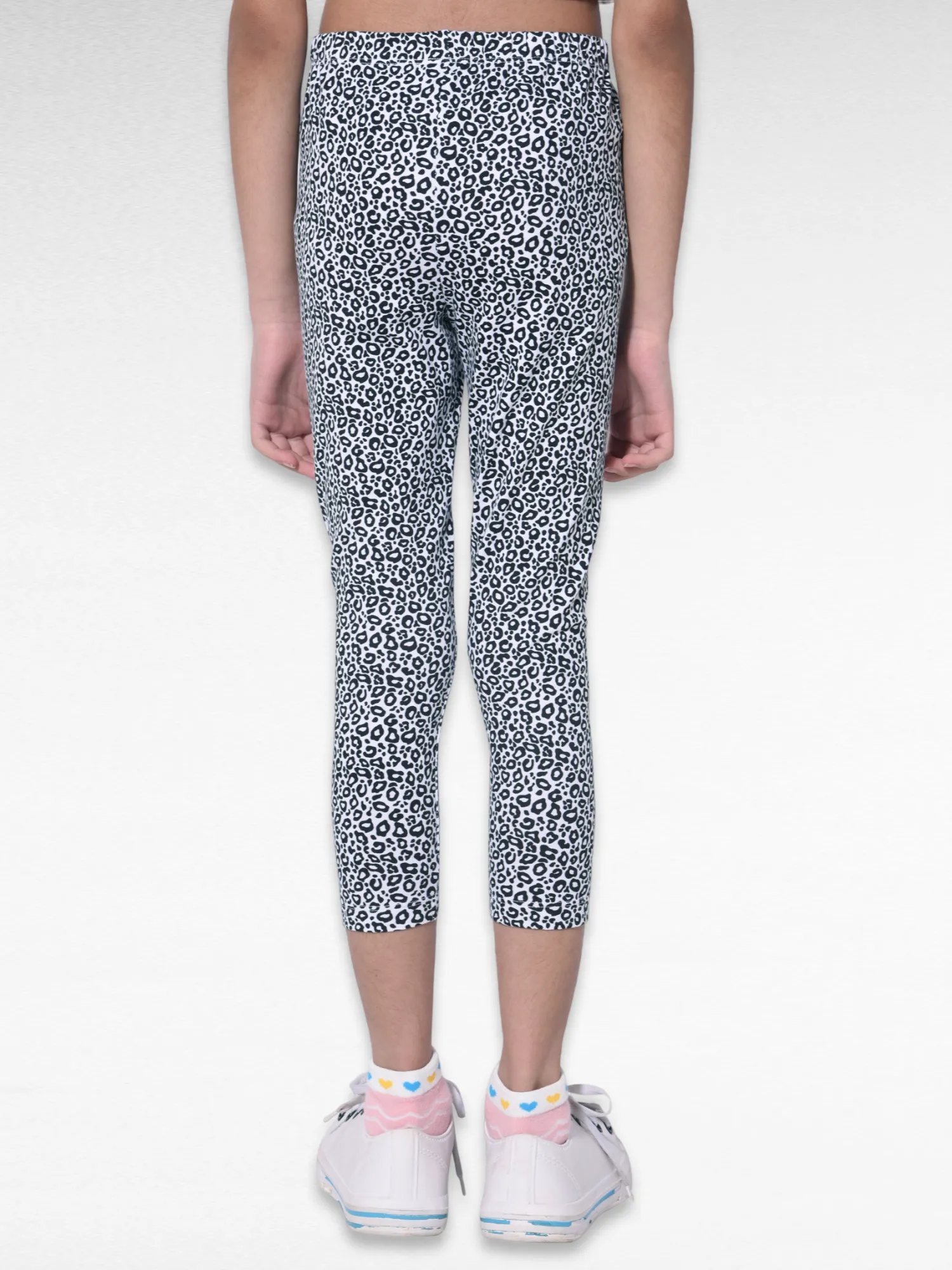 Black Catty Girls printed leggings | Ankle Length