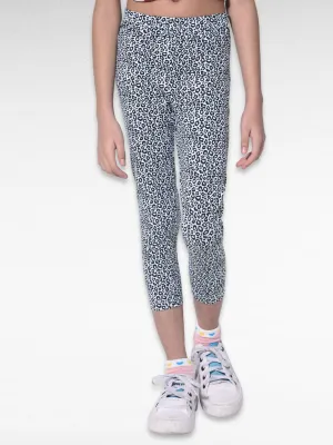 Black Catty Girls printed leggings | Ankle Length