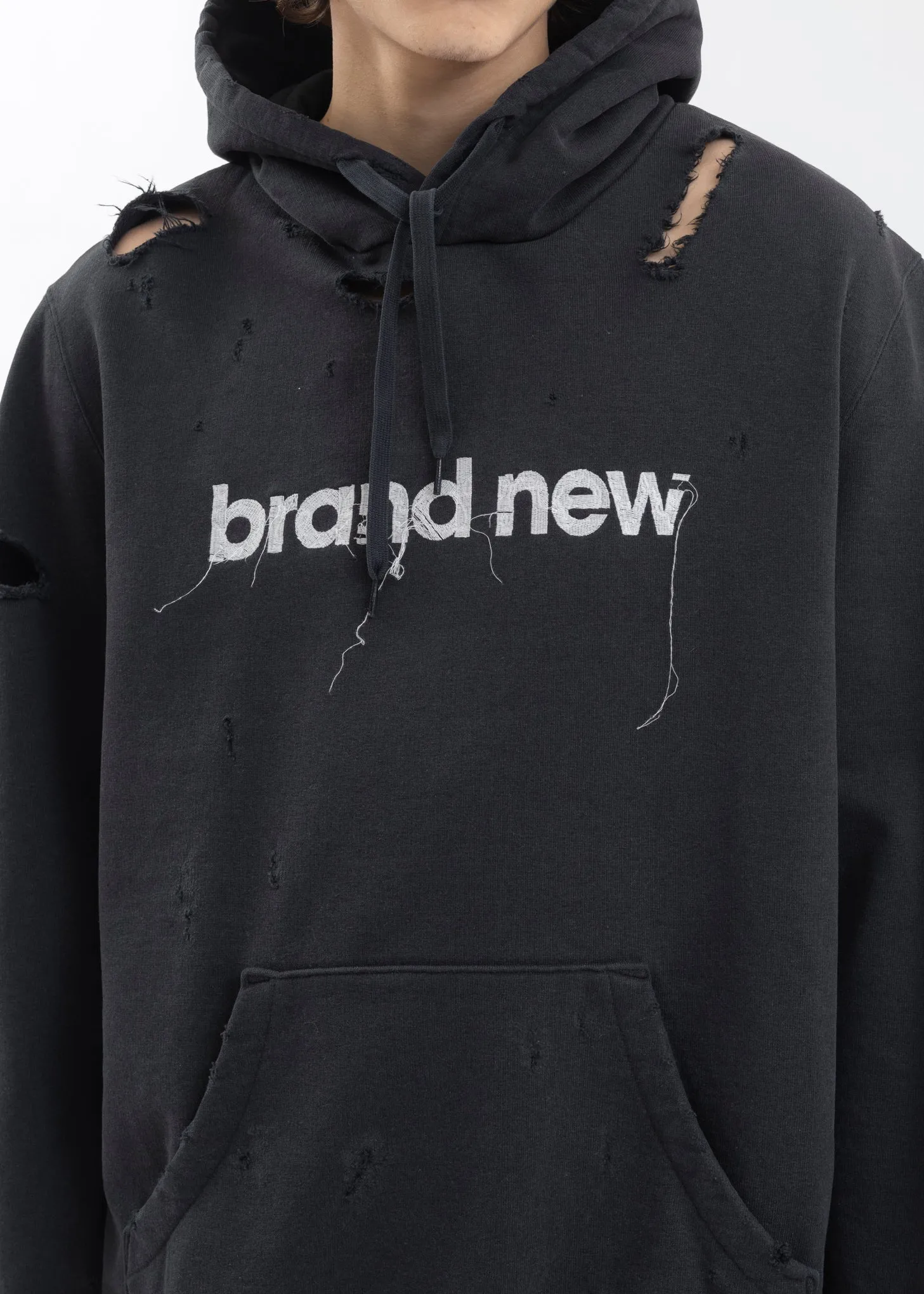 BLACK DESTROYED HOODIE