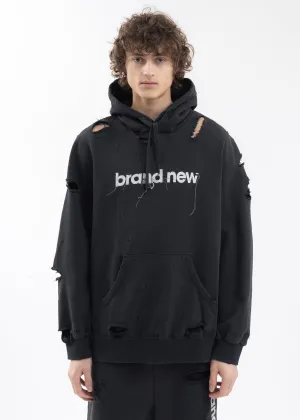 BLACK DESTROYED HOODIE