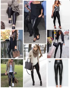 Black Faux Leather Leggings