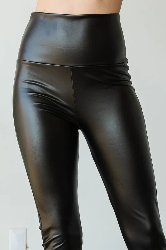 Black Leather Look Leggings