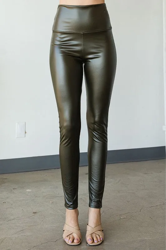 Black Leather Look Leggings