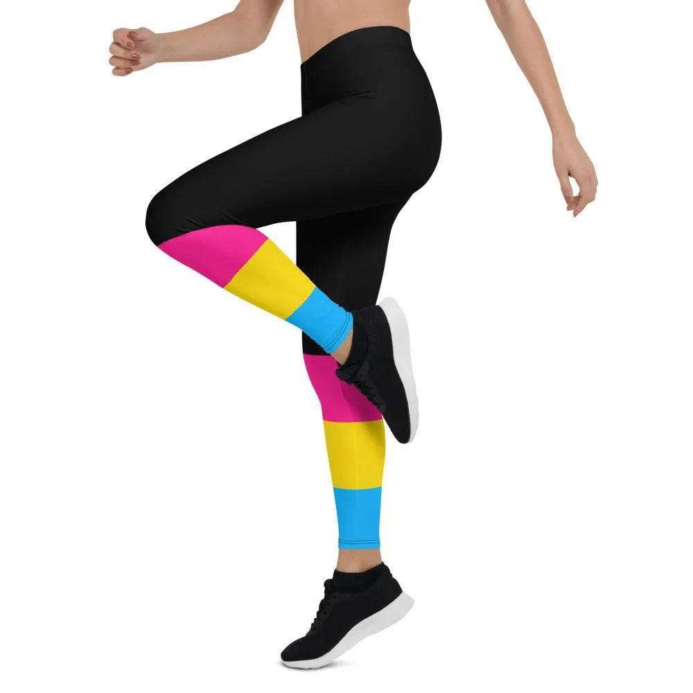 Black Pansexual Flag Leggings