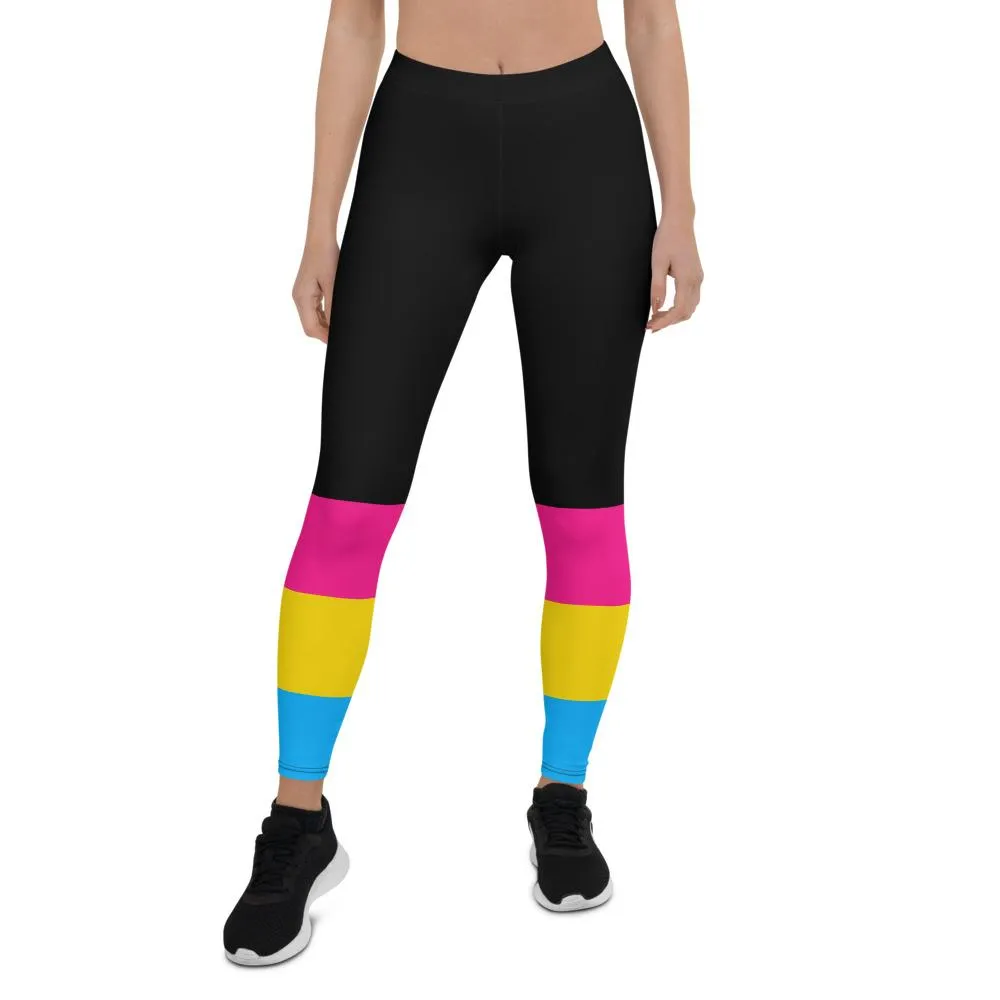 Black Pansexual Flag Leggings