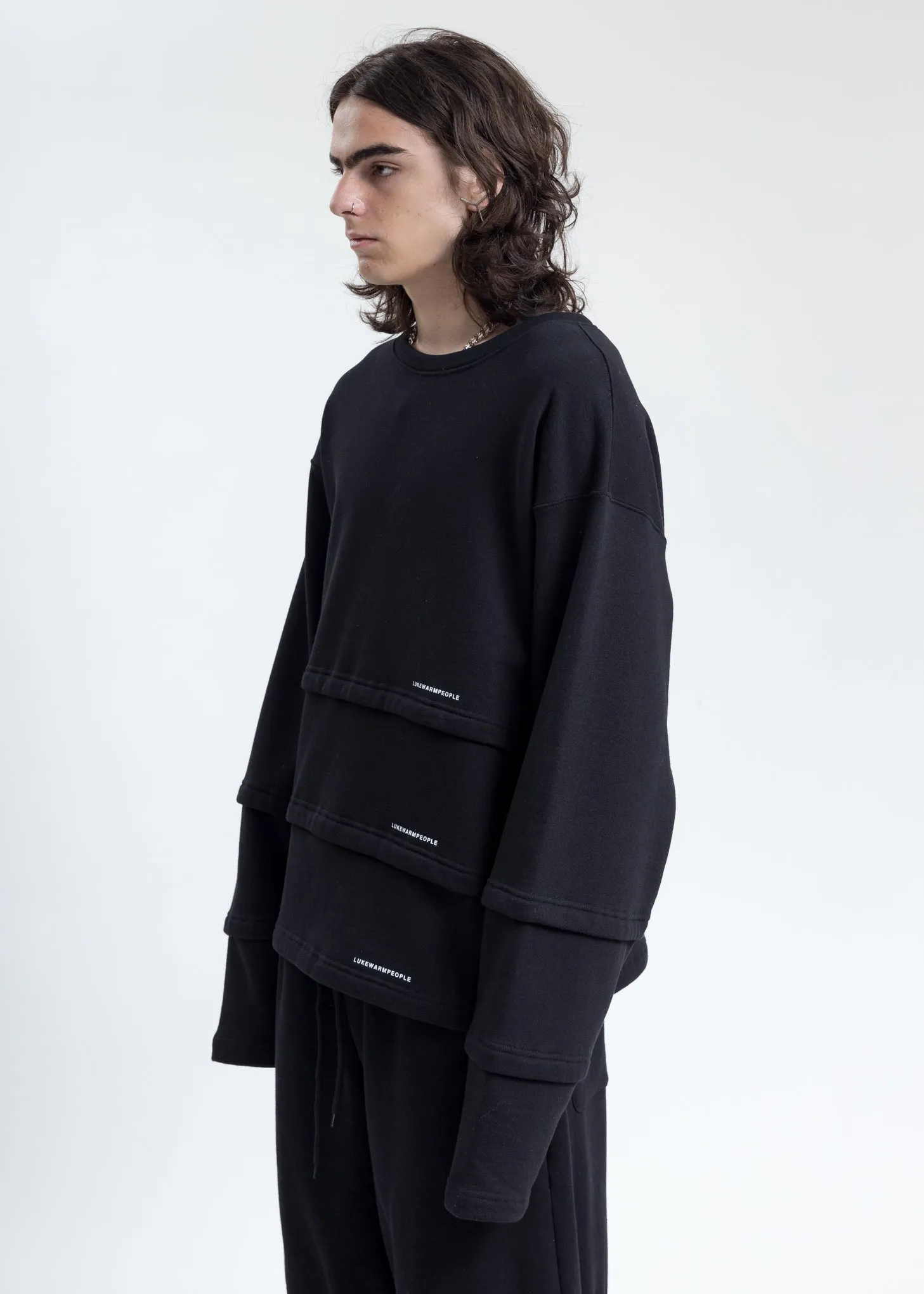 Black Triple Layer Sweatshirt