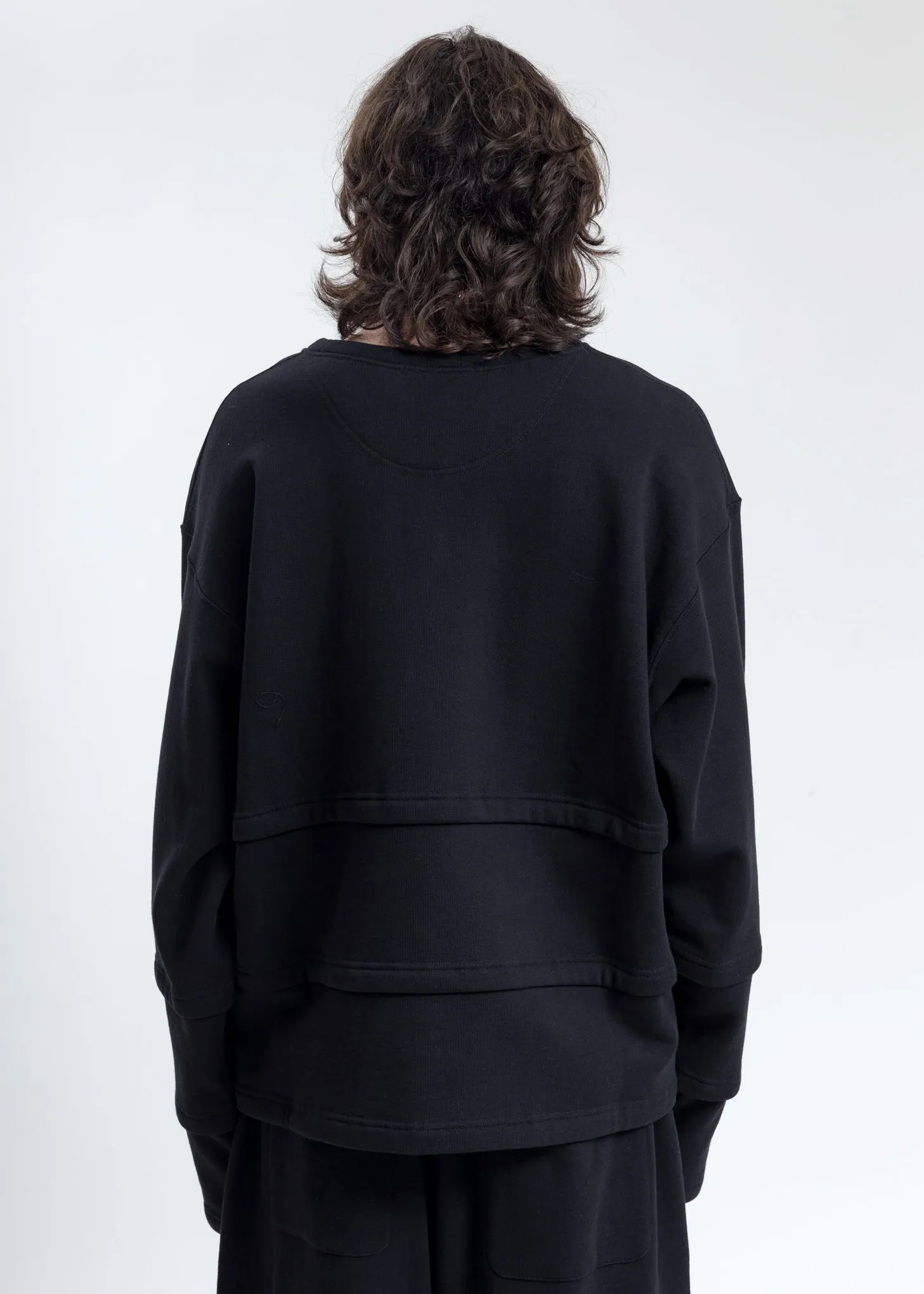 Black Triple Layer Sweatshirt