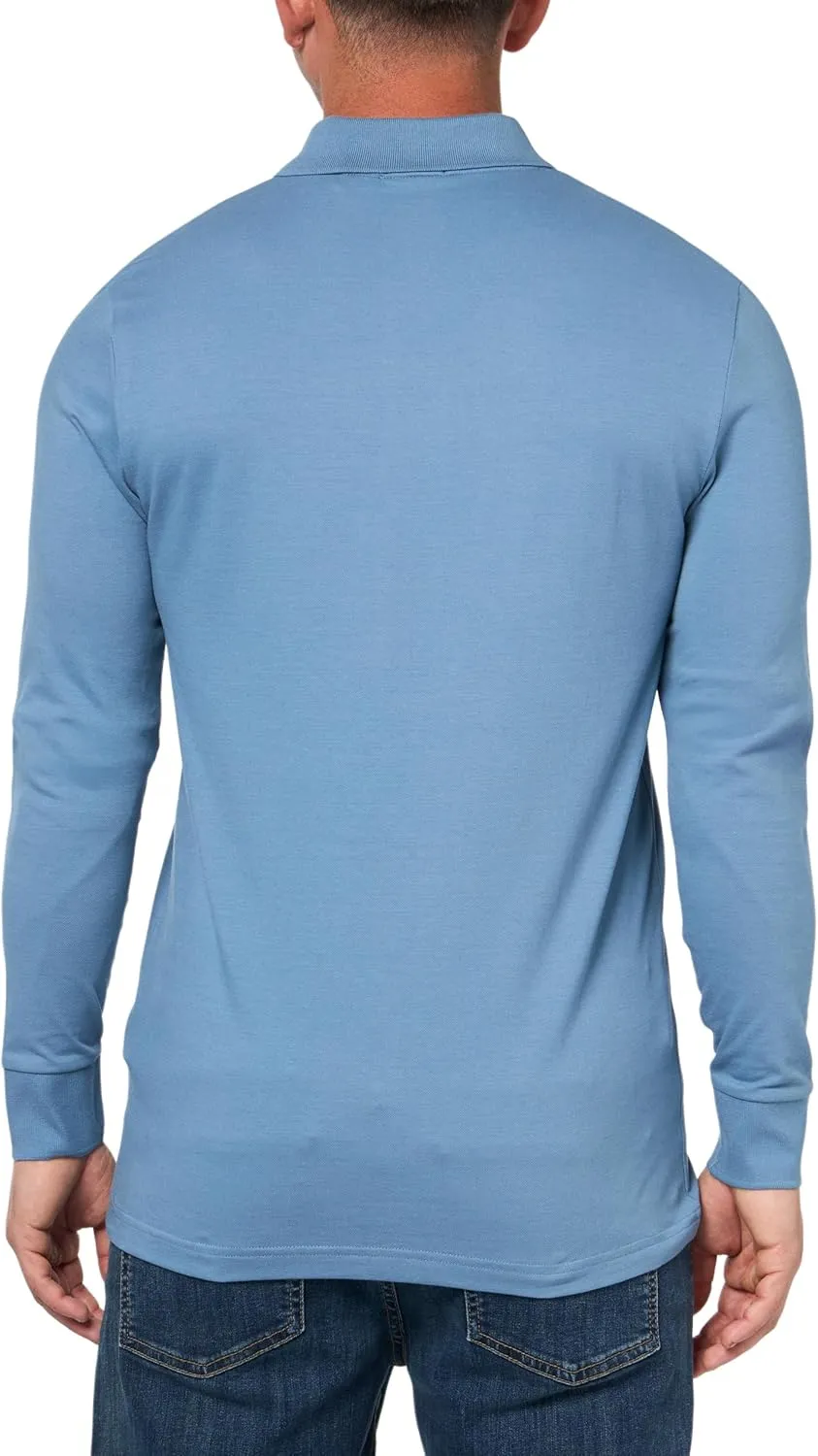 BOSS Men's Square Patch Logo Slim Fit Long Sleeve Polo Shirt