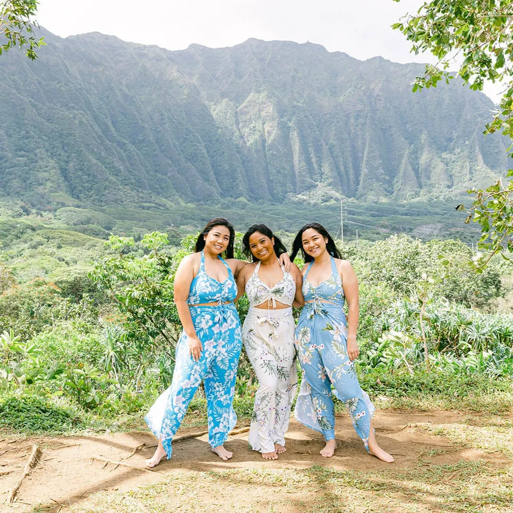 Bright Hibiscus Wrap Pants and Top Set, Made in Hawaii