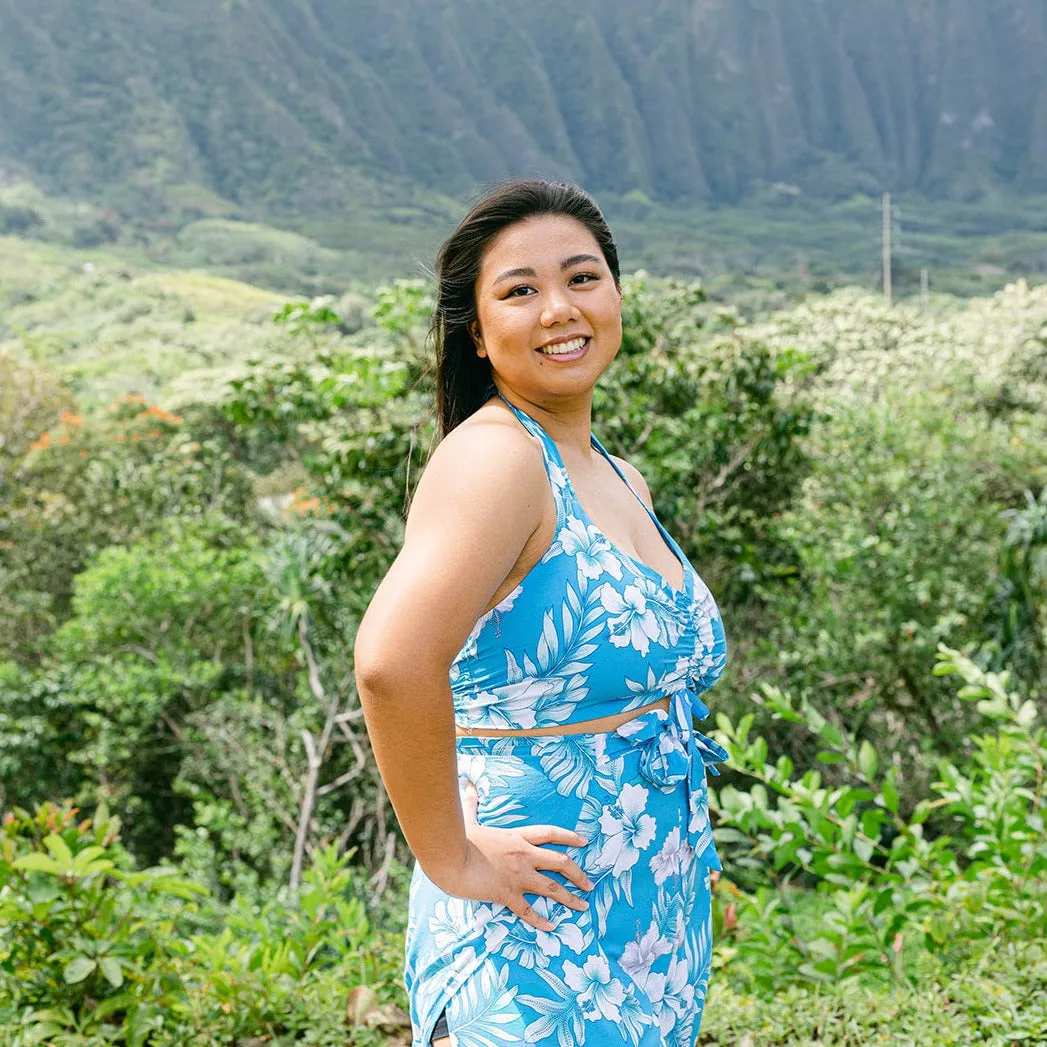 Bright Hibiscus Wrap Pants and Top Set, Made in Hawaii