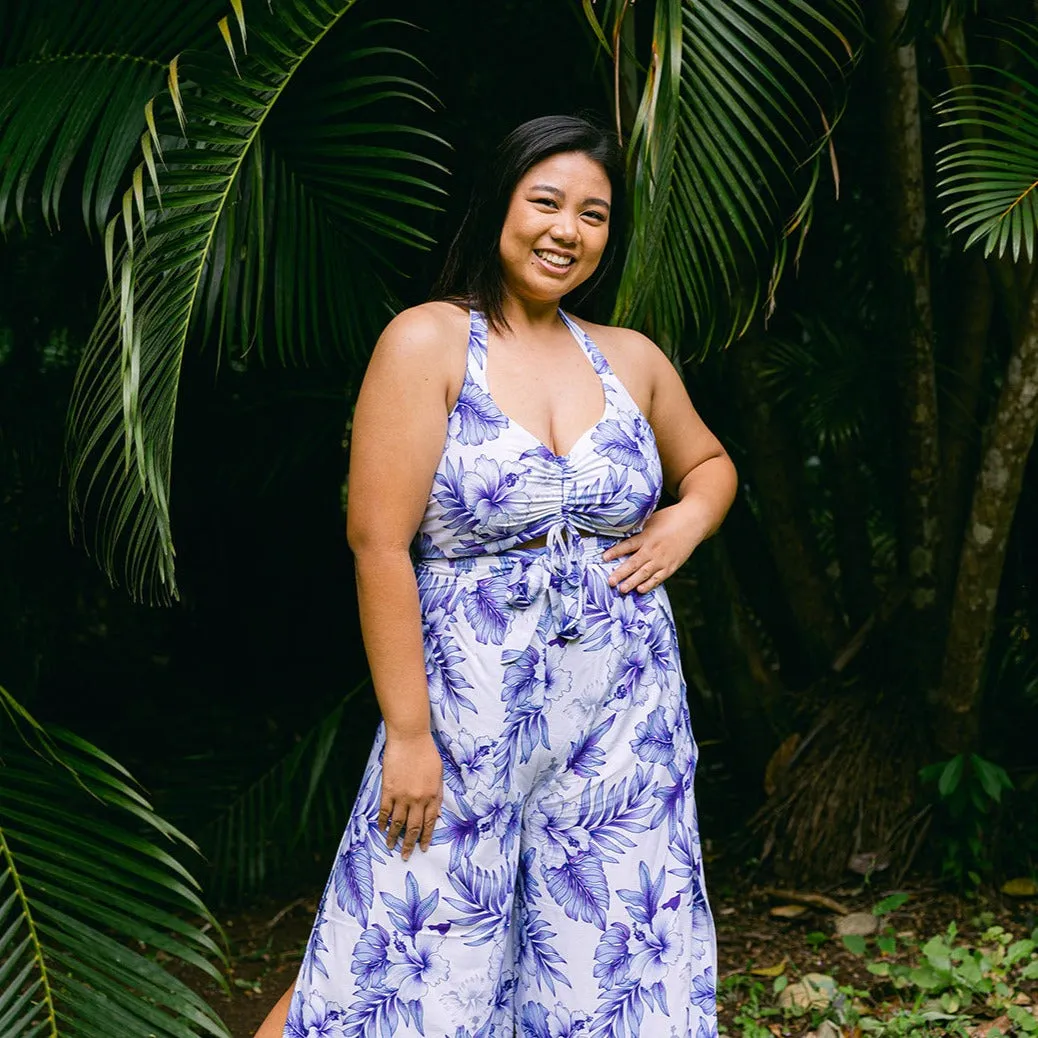 Bright Hibiscus Wrap Pants and Top Set, Made in Hawaii