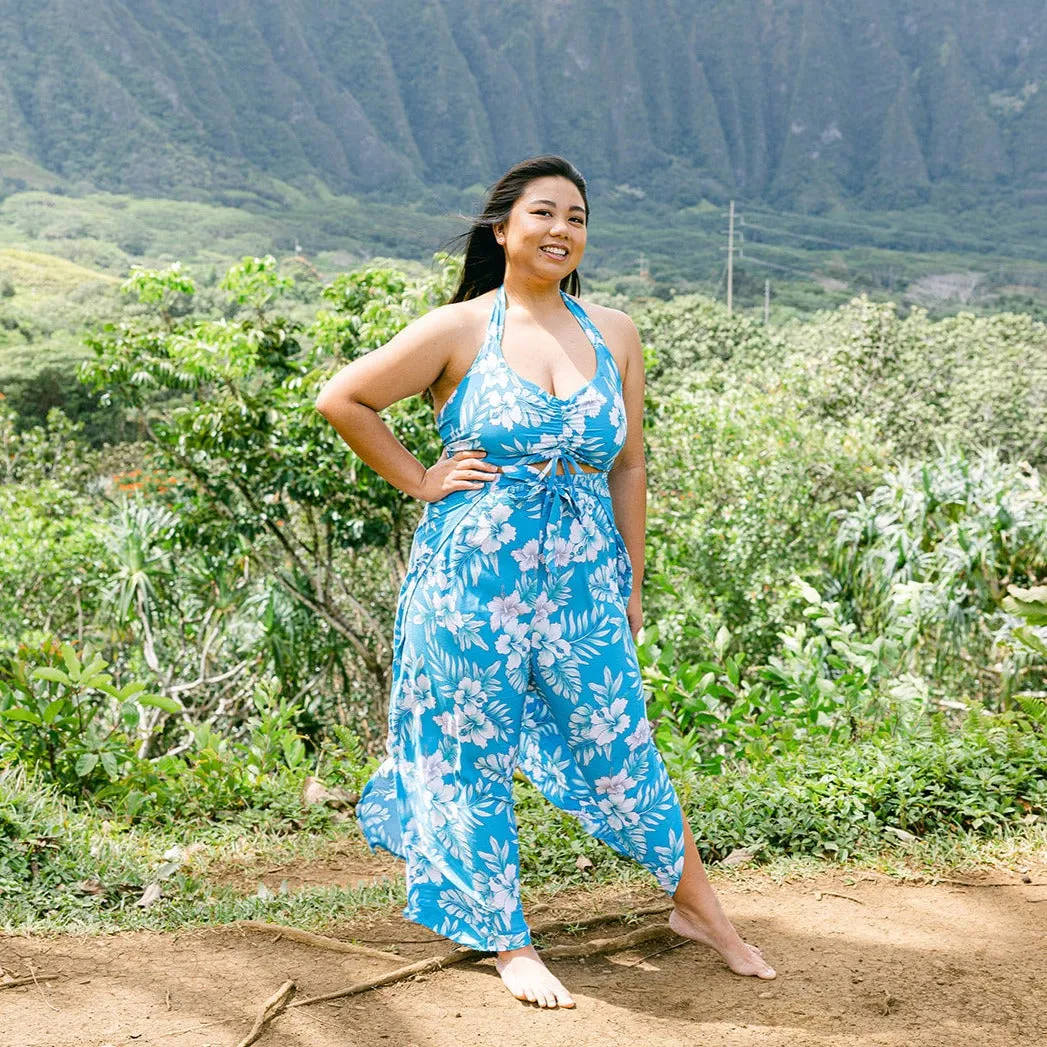 Bright Hibiscus Wrap Pants and Top Set, Made in Hawaii