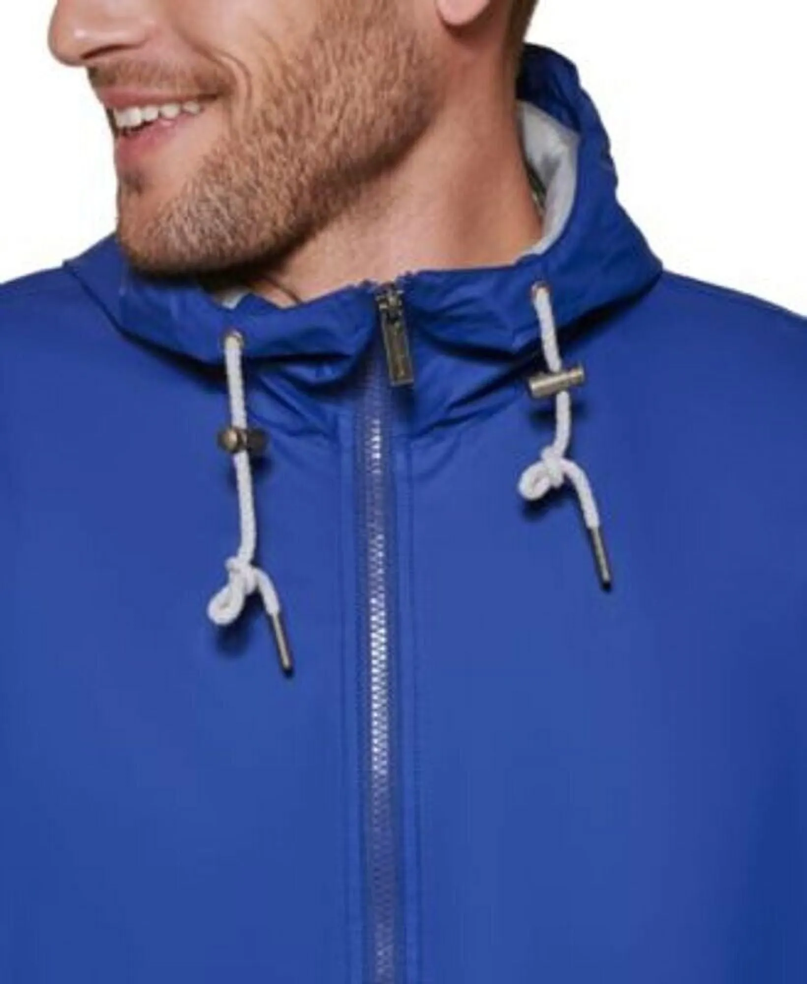 Club Room Mens Rubberized Lightweight Raincoat Blue Jacket Size M