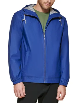 Club Room Mens Rubberized Lightweight Raincoat Blue Jacket Size M