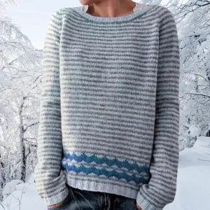 Daphne | Gray striped sweater