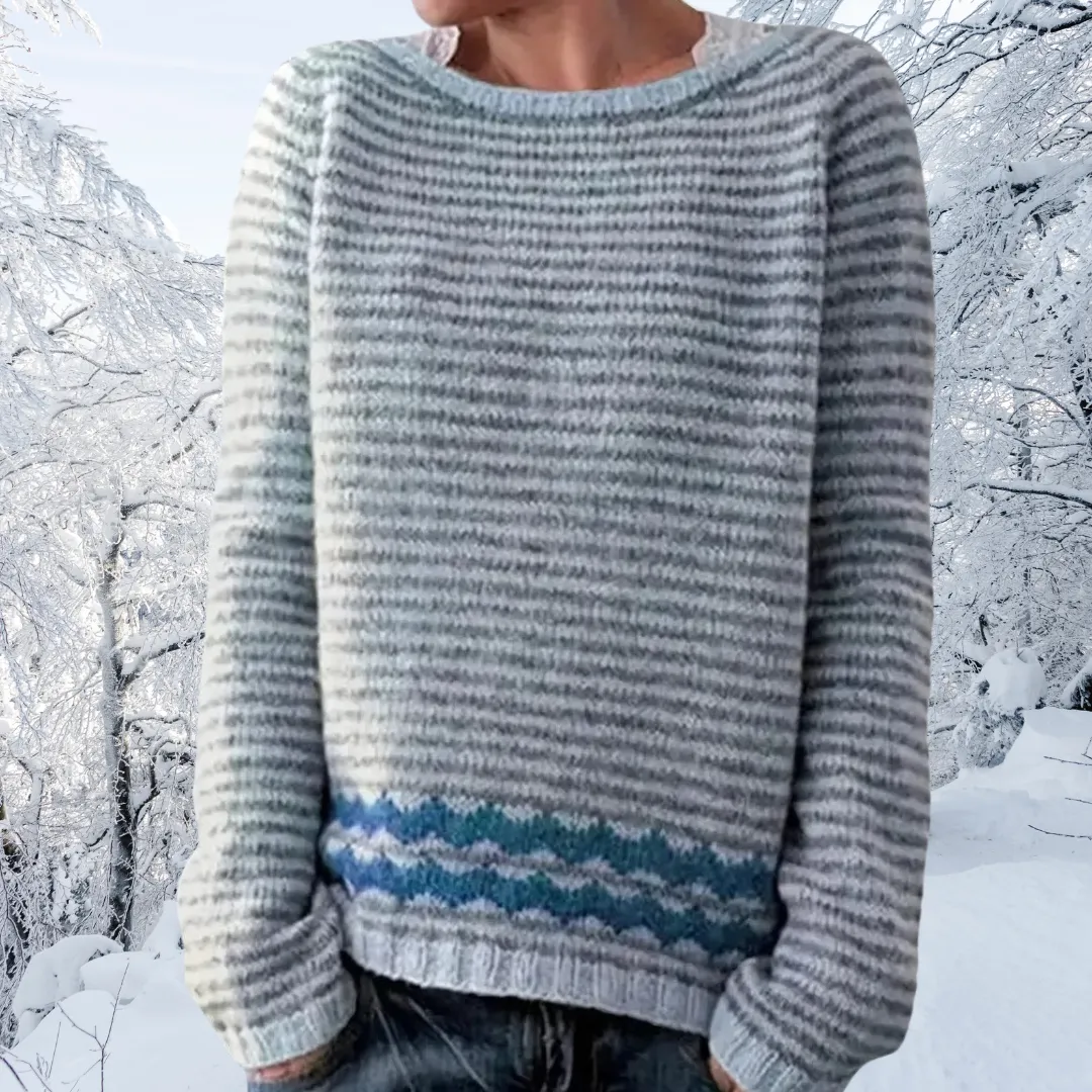 Daphne | Gray striped sweater