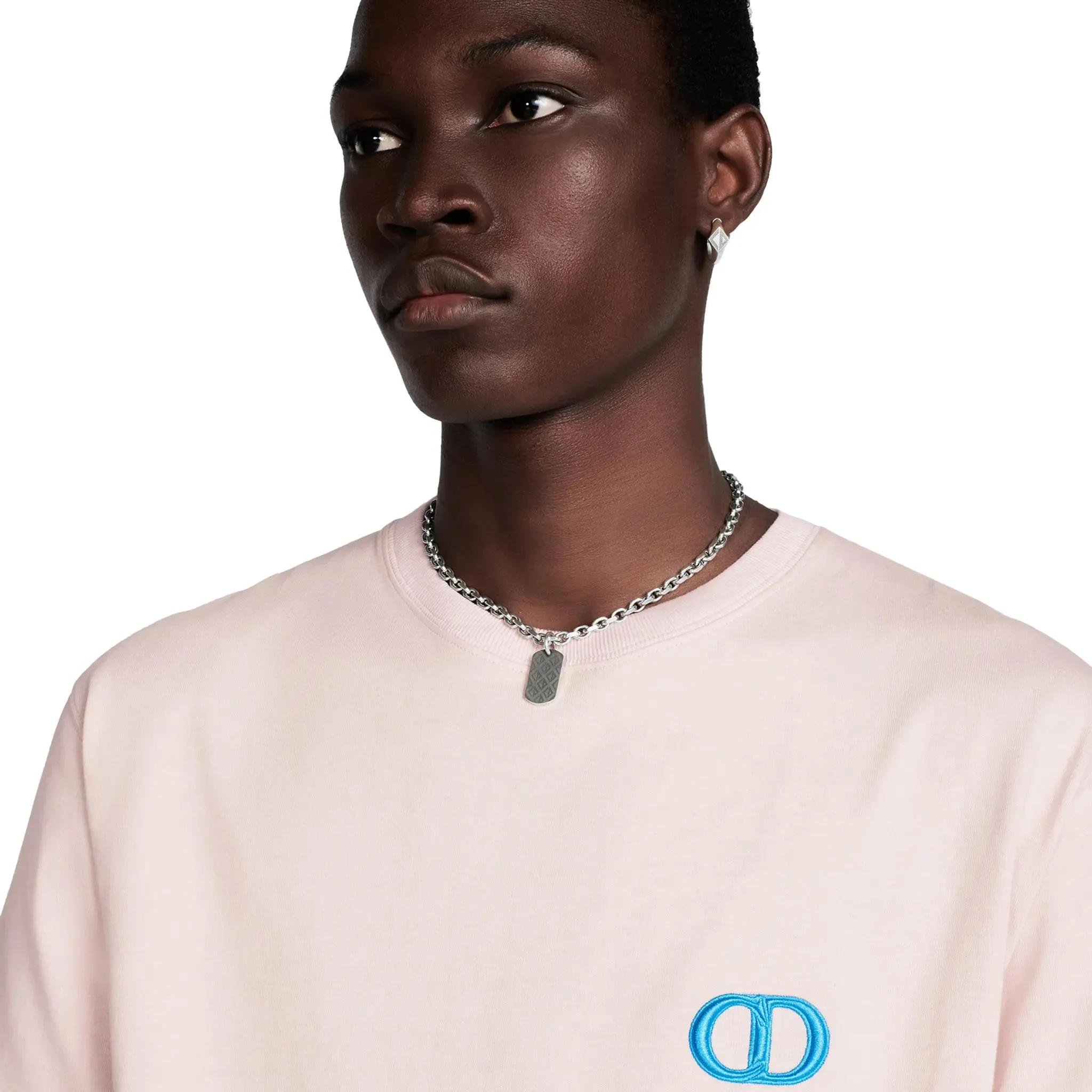 Dior CD Icon Relaxed Fit Cotton Pink T Shirt