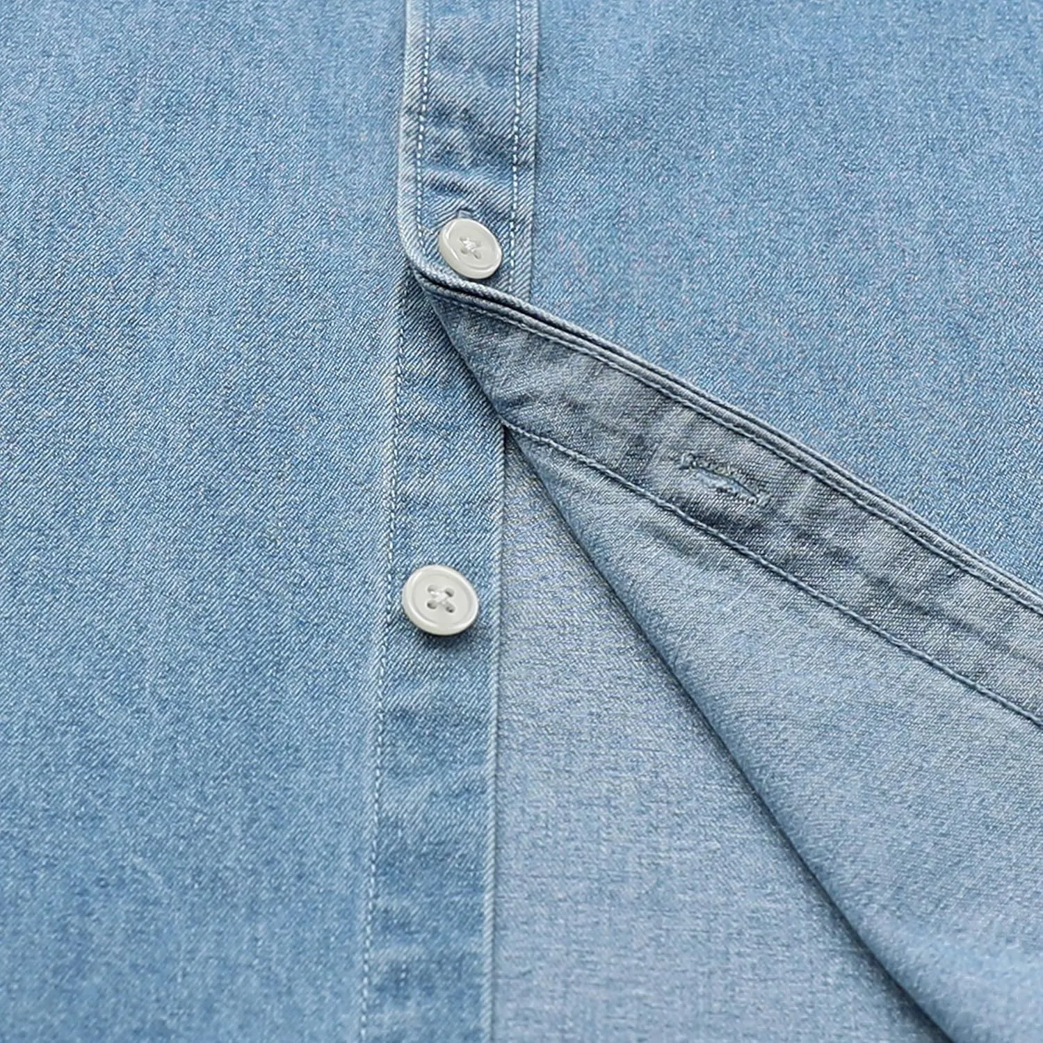 DubinikMens Short Sleeve Button Down Shirts Denim Short Sleeve Shirt Men Two Pocket Western Soft Work Casual Denim Shirt