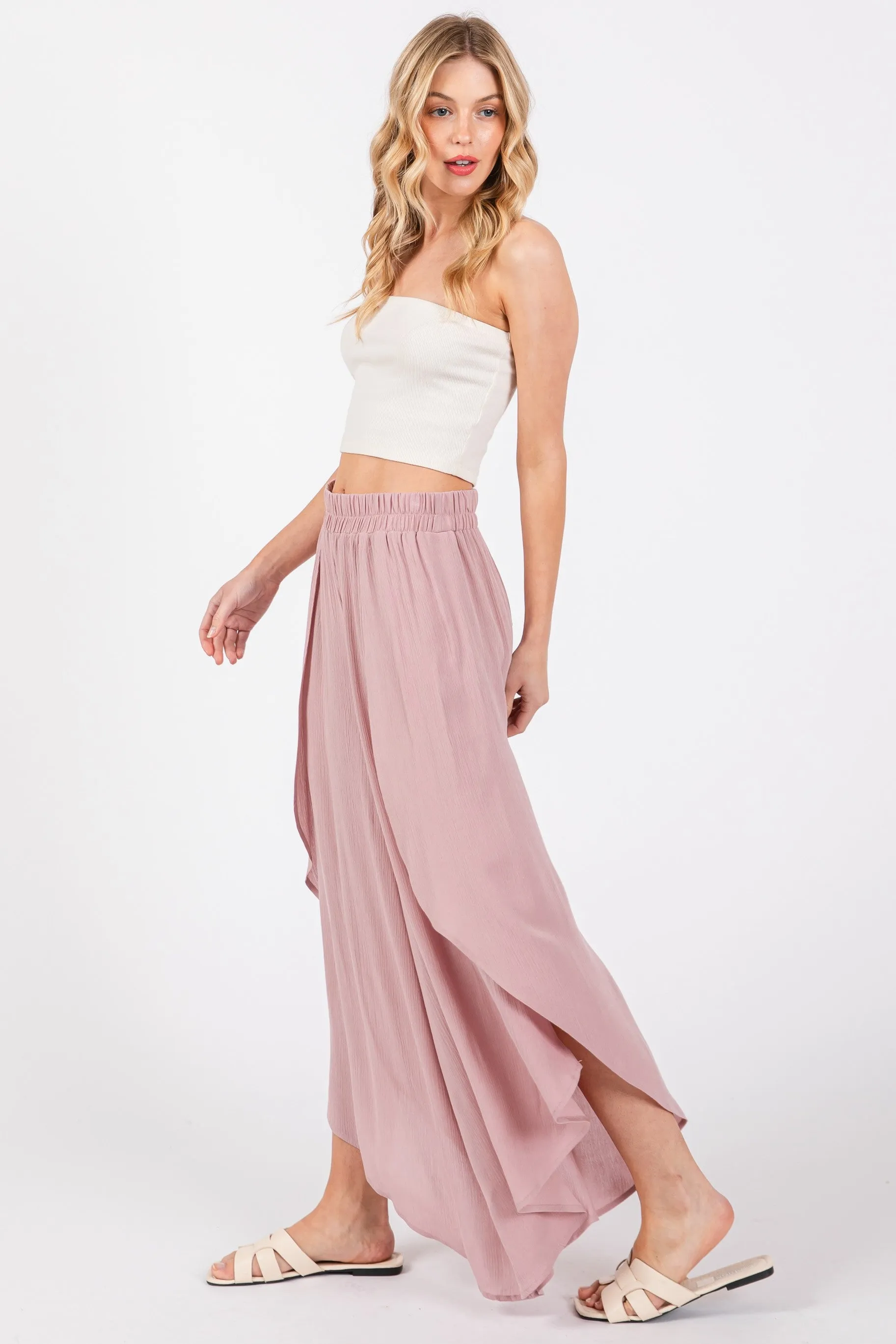 Dylan Flowy Pants in Dusty Aqua