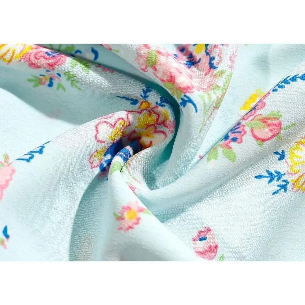 ELASTIC VINTAGE FLORAL PRINT CHIC BLOUSE
