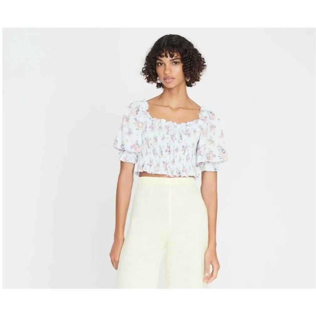ELASTIC VINTAGE FLORAL PRINT CHIC BLOUSE