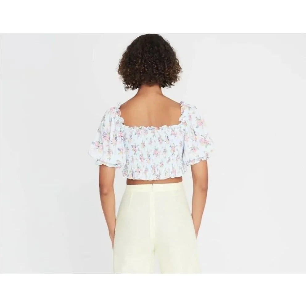 ELASTIC VINTAGE FLORAL PRINT CHIC BLOUSE