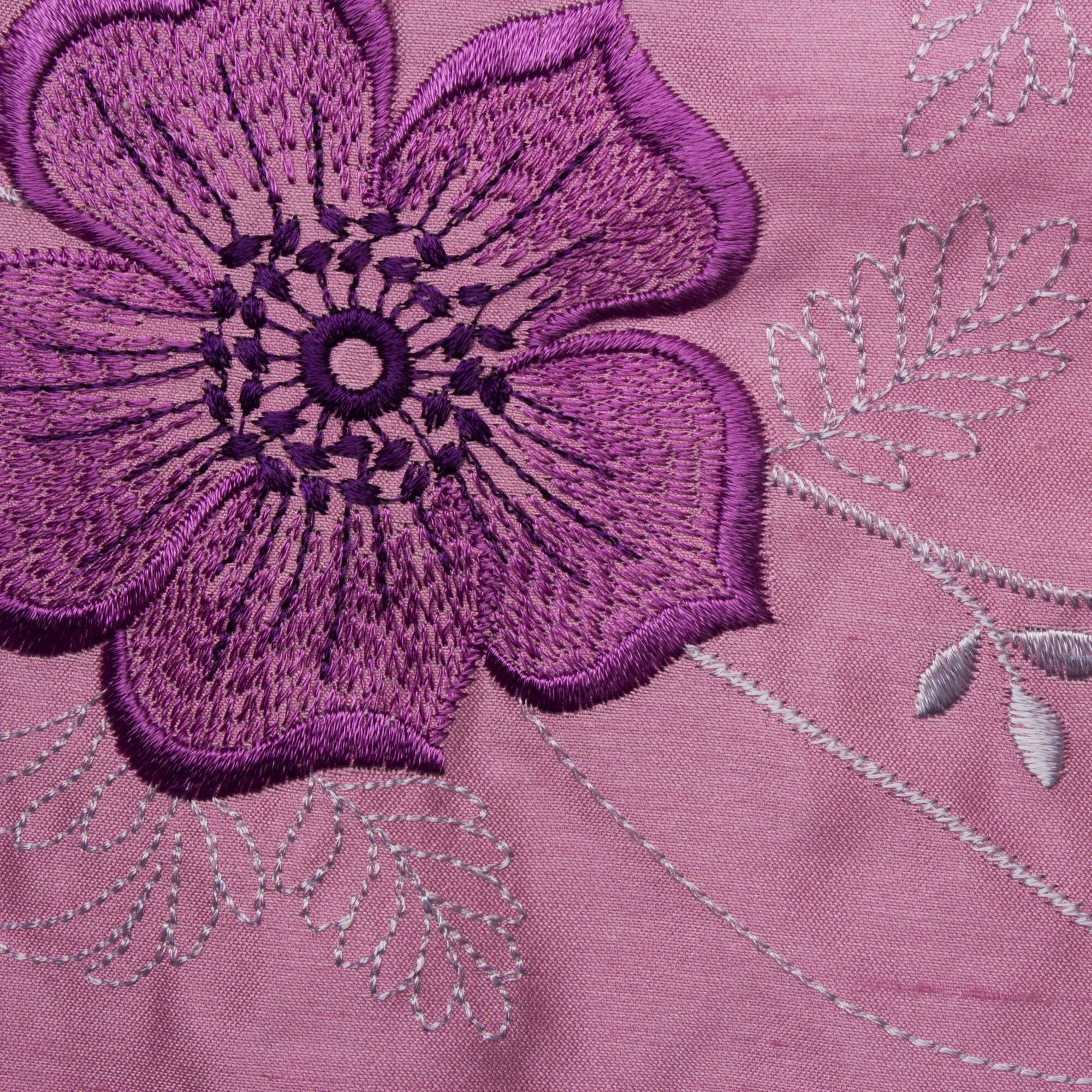 Embroidered Floral Silk Shantung