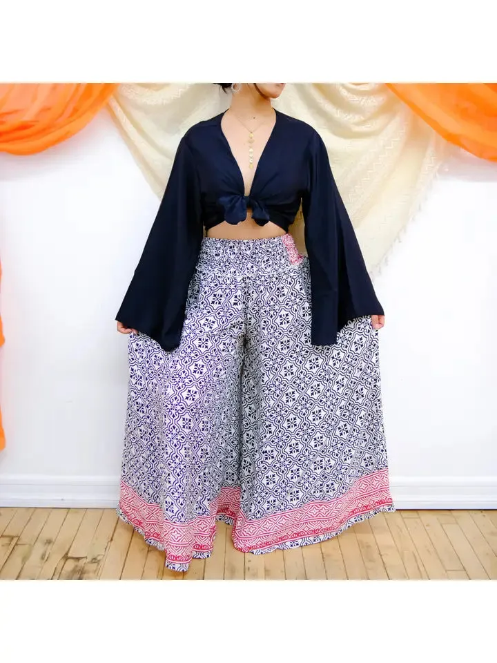 Flowy Silk Palazzo Wide Leg Pant