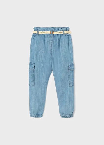 Flowy Soft Denim Girls Pants - Select Size