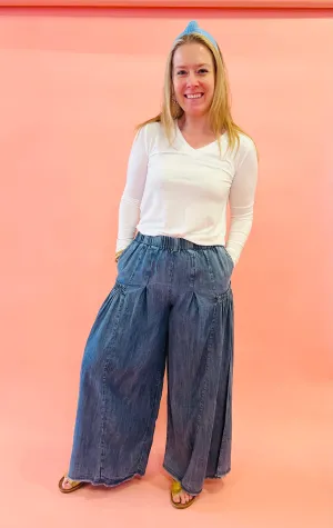 Free Falling Chambray Pants