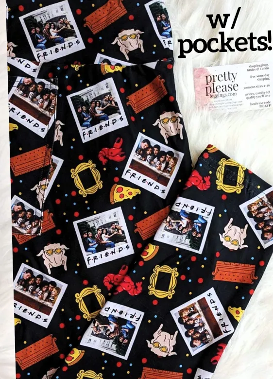 Friends Central Perks Super SOFT Yoga Band Leggings TV Netflix OS TC Plus rts