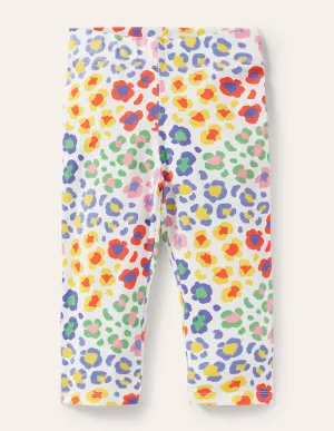 Fun Cropped Leggings-Multi Leopard Print