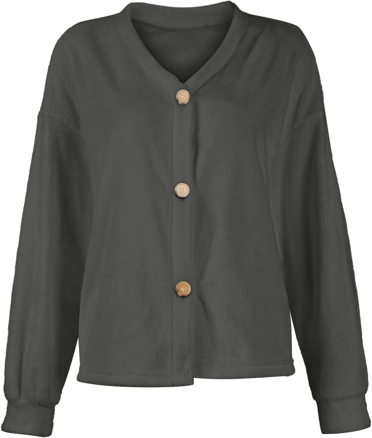 Fuzzy Fleece Cardigan for Women,2024 Fashion Cardigan Oversized Button Down Long Sleeve V Neck Jackets Coat