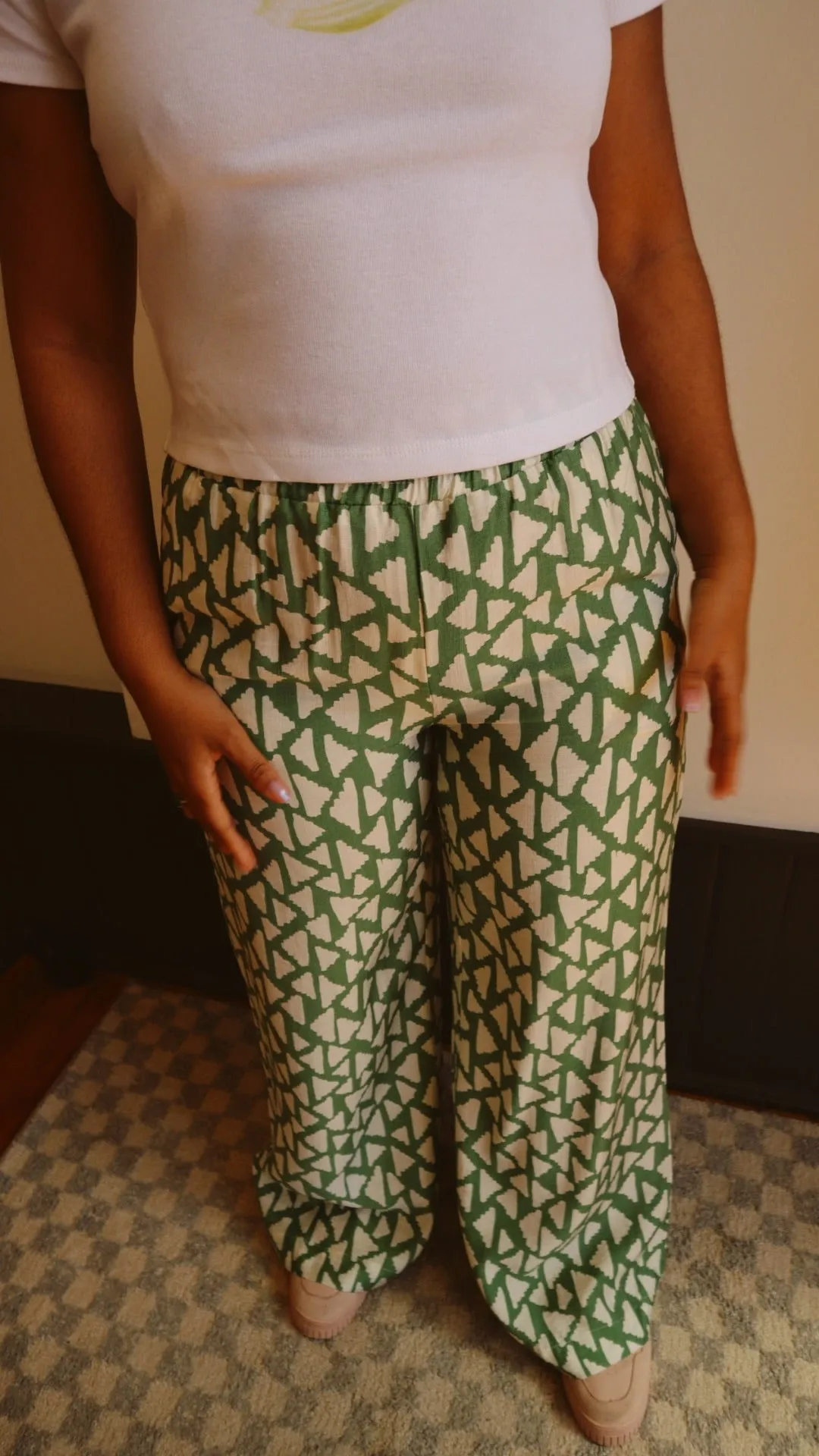 Geo Wide Leg Pull On Pant