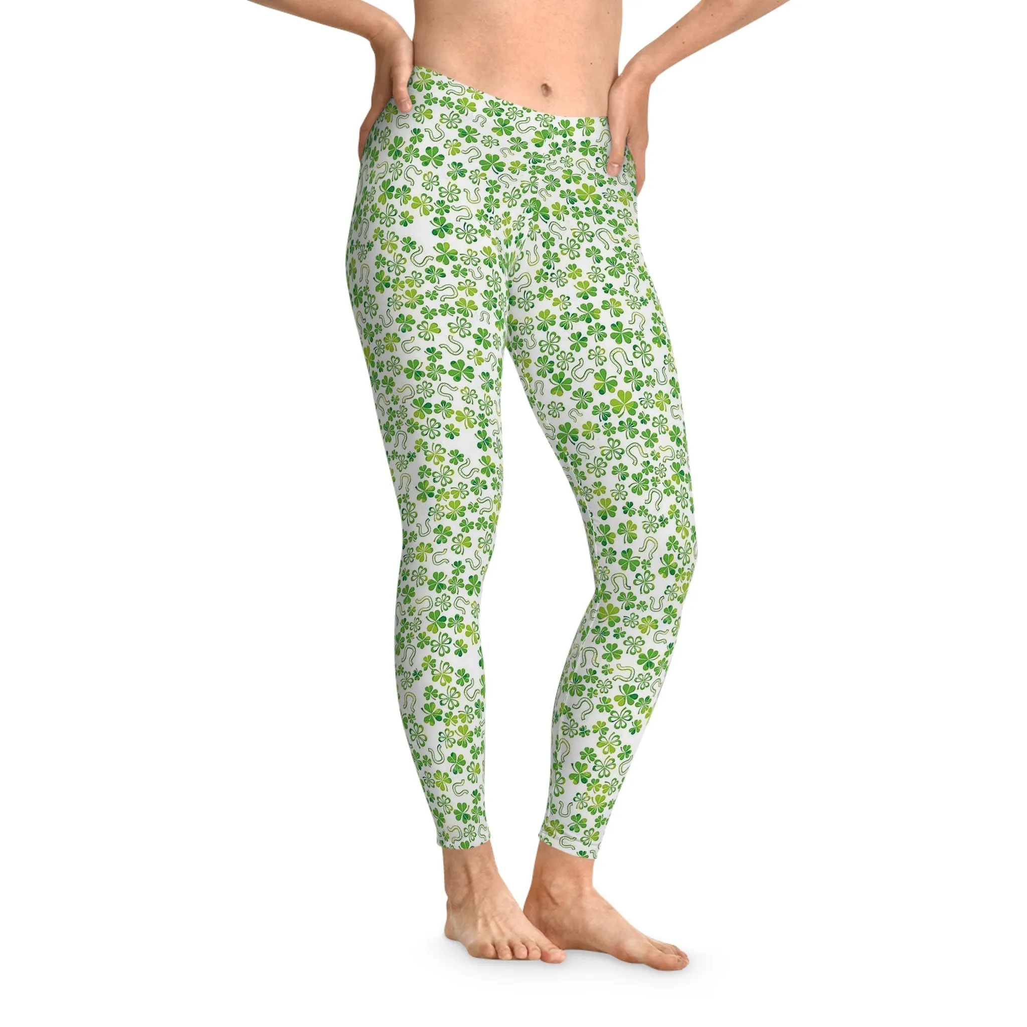 Green Clover Yoga Pants