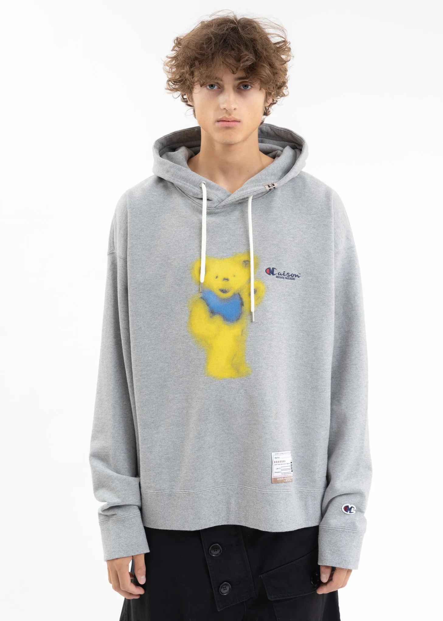 Grey Bear Printed Hoodie