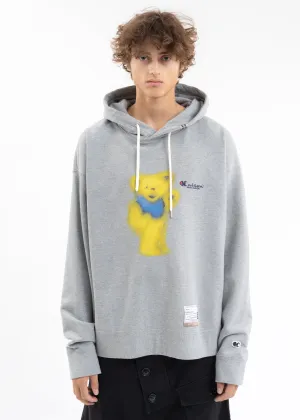 Grey Bear Printed Hoodie