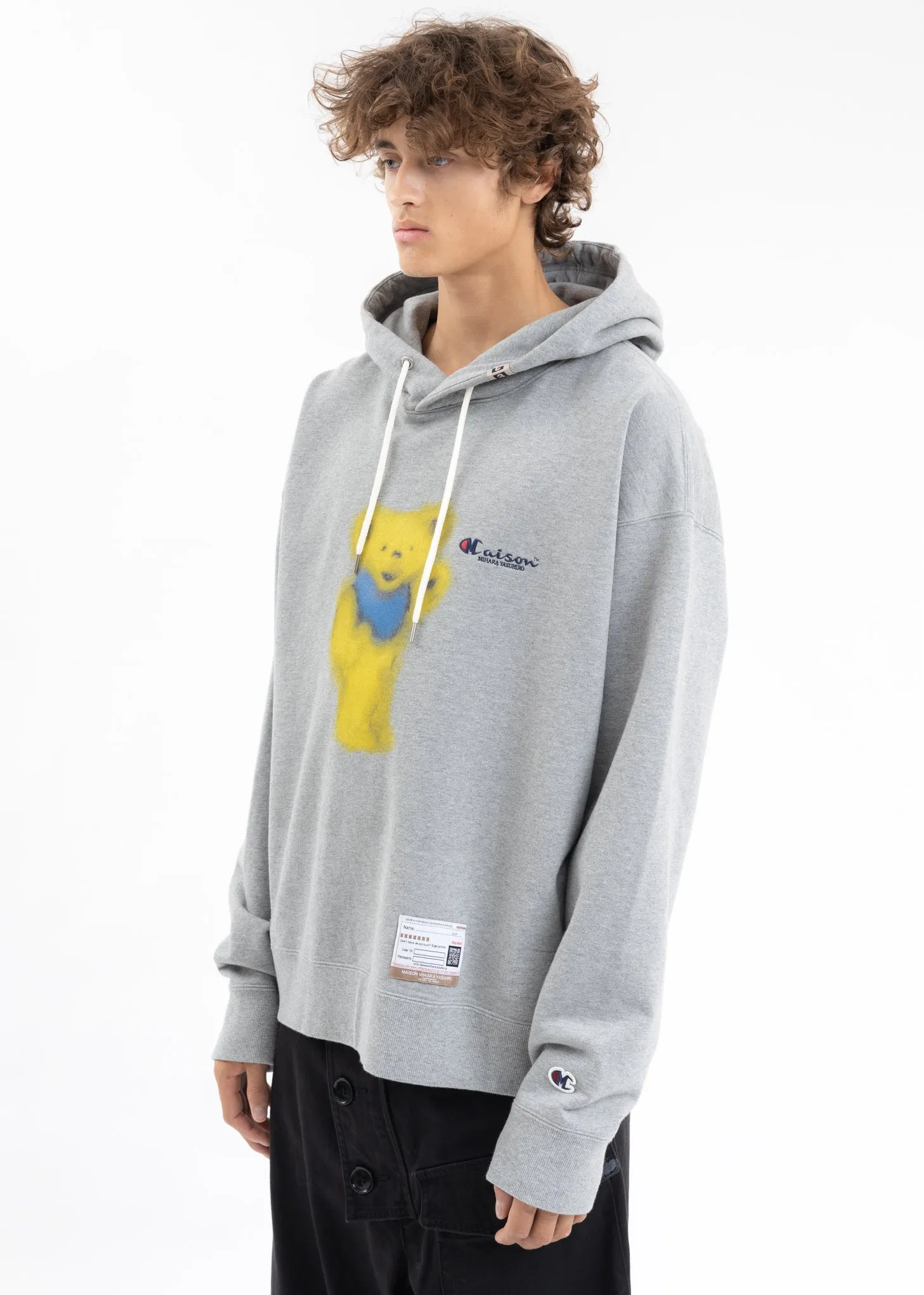 Grey Bear Printed Hoodie