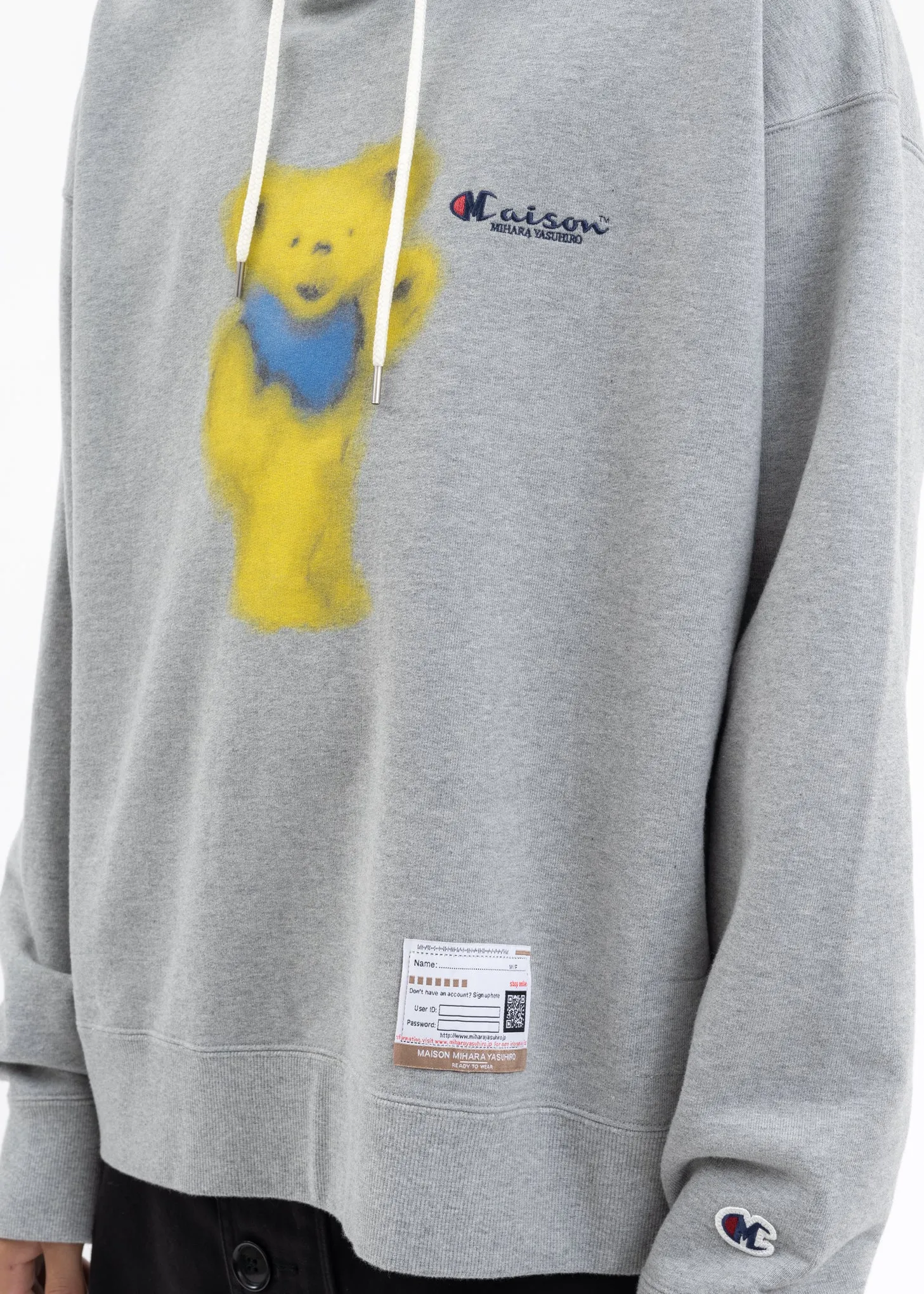 Grey Bear Printed Hoodie