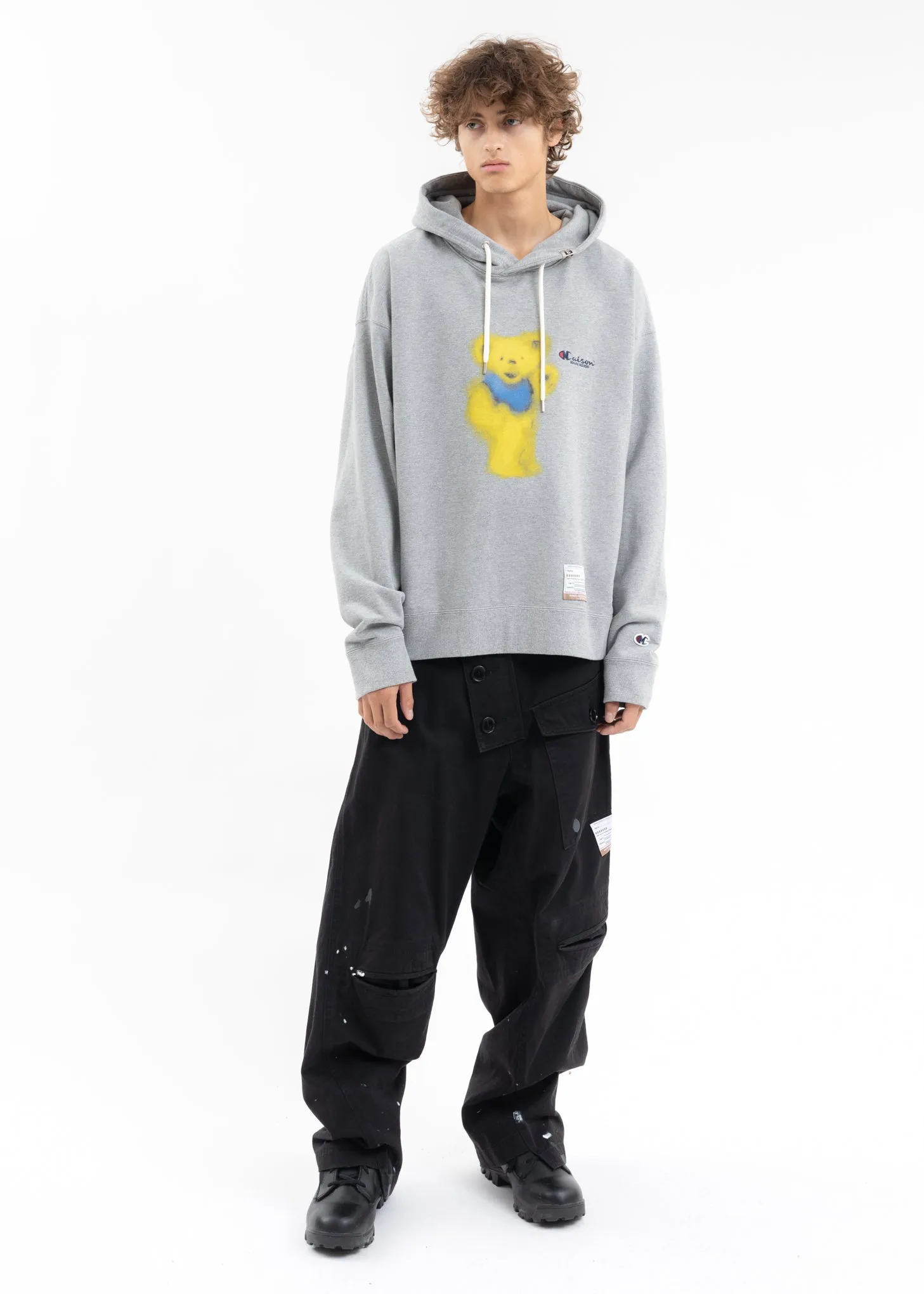 Grey Bear Printed Hoodie