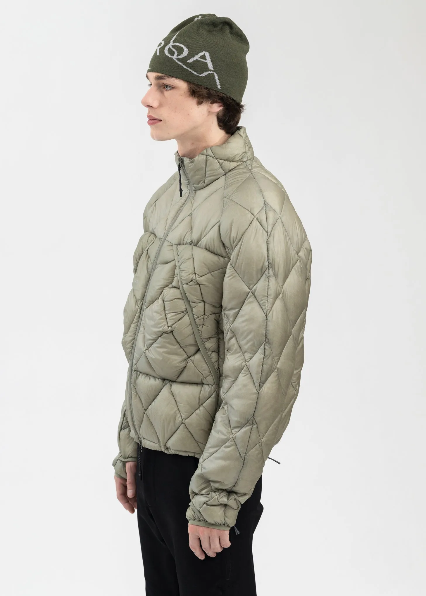 GREY GREEN LIGHT DOWN JACKET